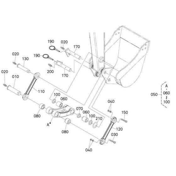 Bucket Link Assembly for Kubota