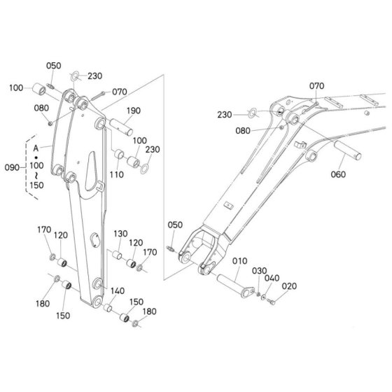 Dipper Arm for Kubota U25-3a