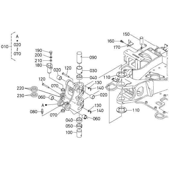 Kingpost Assembly for Kubota U27-4
