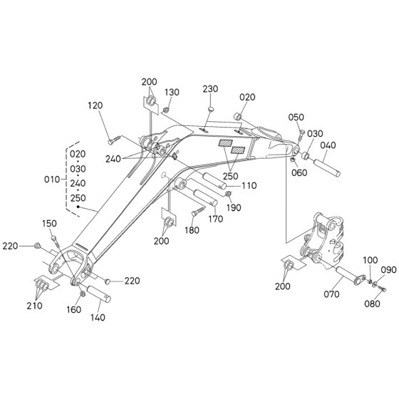 Boom Assembly for Kubota U27-4