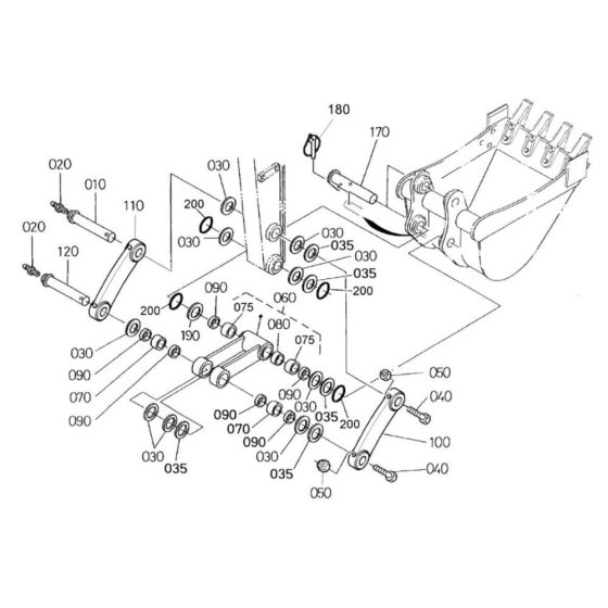Dipper Arm/Bucket Link Assembly