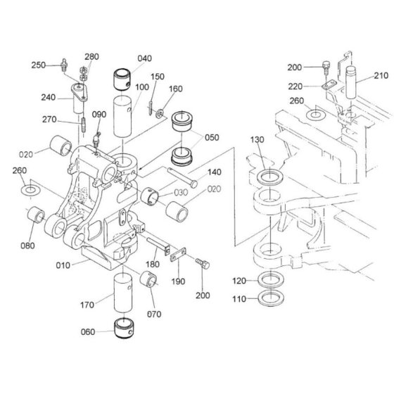 Kingpost Assembly for Kubota U35-3
