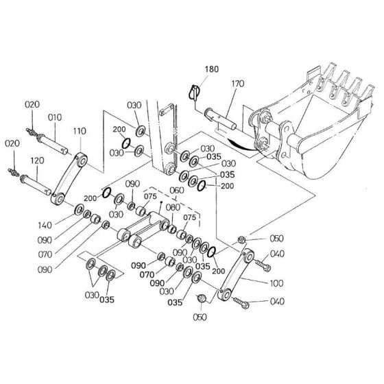Dipper Arm/Bucket Link Assembly