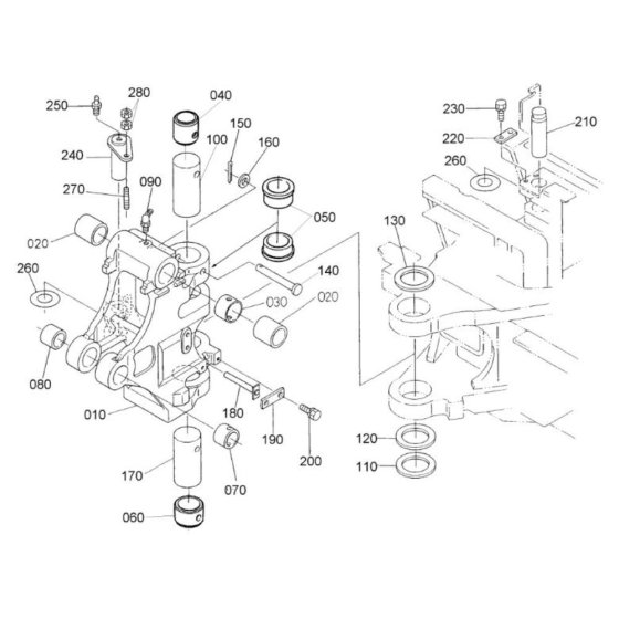 Kingpost Assembly for Kubota