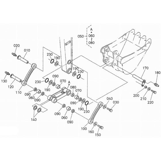 Dipper Arm/Bucket Link Assembly