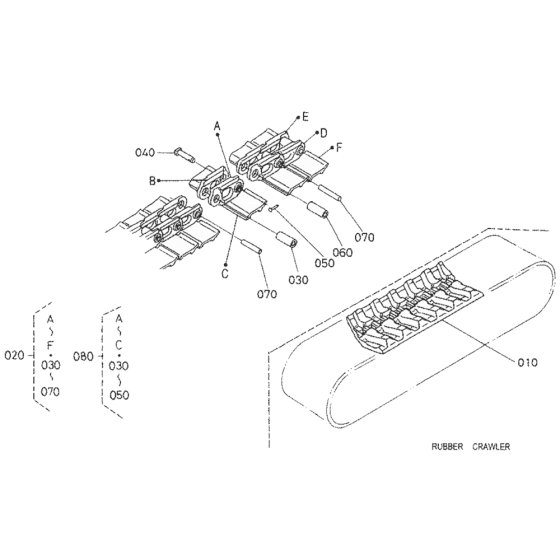 Crawler Assembly for Kubota U27-4