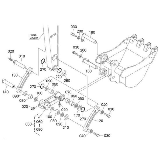 Dipper Arm/Bucket Link Assembly