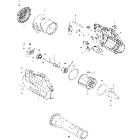 Makita UB001C Blower Assembly