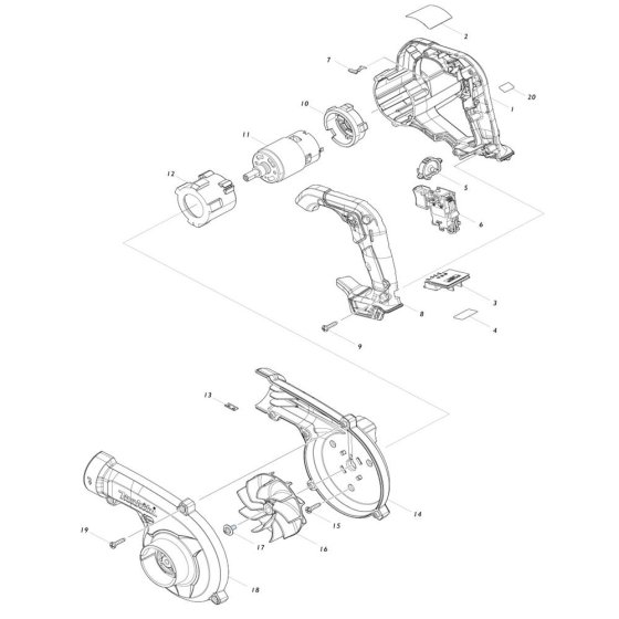 Makita UB101D Blower Assembly