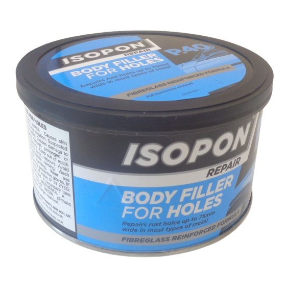 P40 Body Filler for Holes Repair Paste Fibreglass Reinforced Formula 250ml