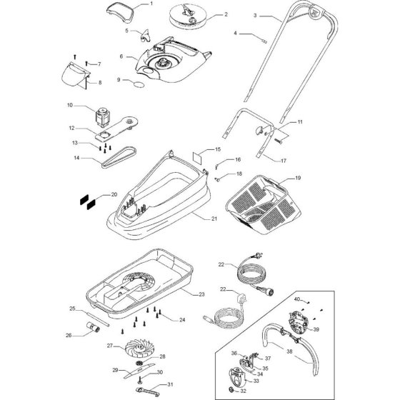 Flymo VISION COMPACT 330 Assembly
