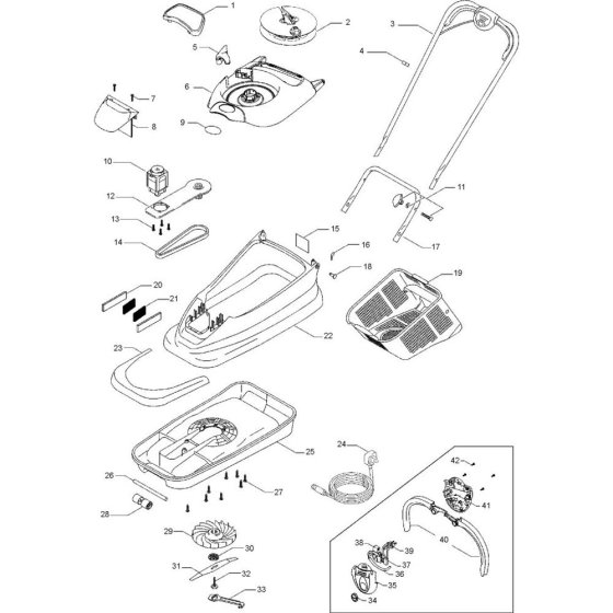 Flymo VISION COMPACT 380 Assembly