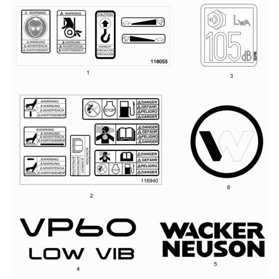 Decals for Wacker VP60X