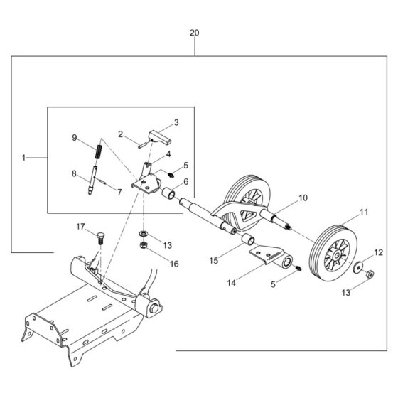 Wheel Assembly for Wacker VPX1740