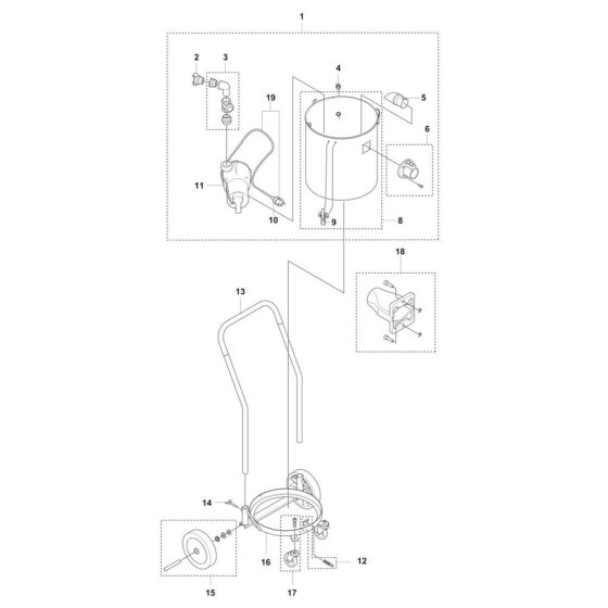 Tank Assembly for Husqvarna W 250 P