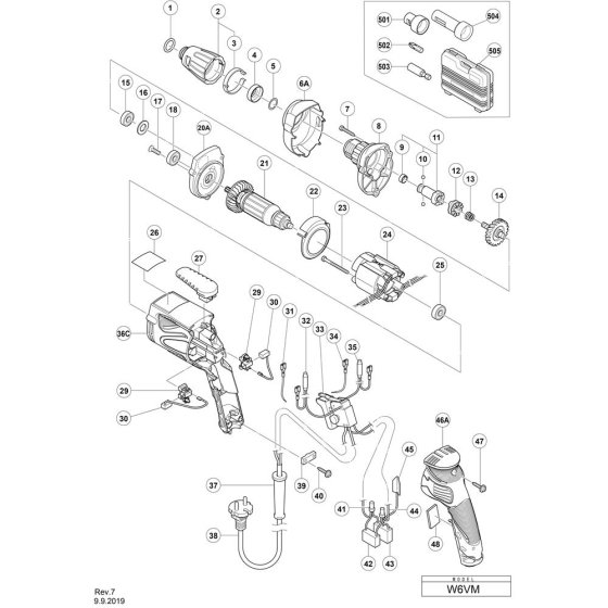 Hikoki W6VM Main Assembly