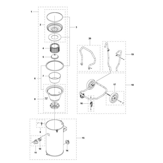 Tank Assembly for Husqvarna W 70