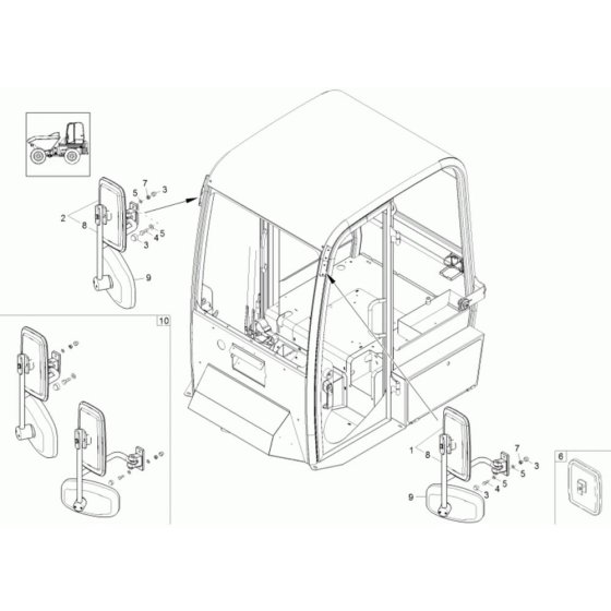 Mirror Assembly for Wacker