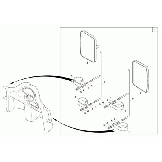 Mirror Assembly for Wacker 1001
