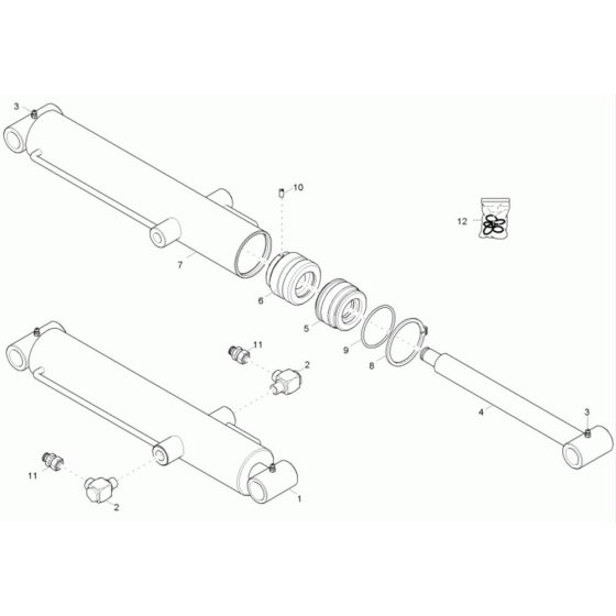 Tilt Ram Assembly for Neuson 1601