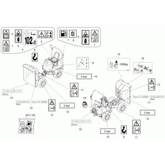 Decals for Neuson 1601