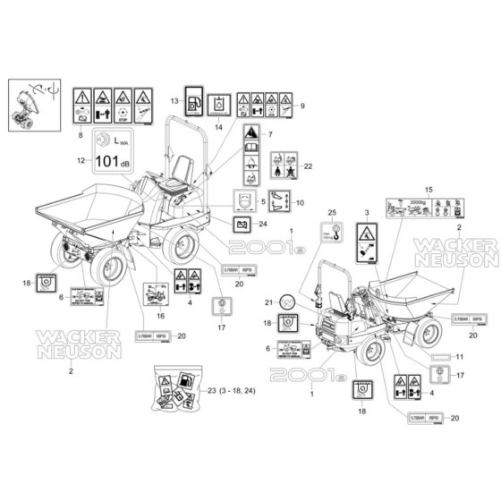 Decals for Wacker 2001 Dumper