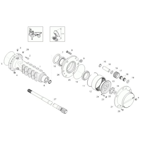 Axle Case & Wheel Hub Assembly