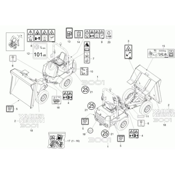 Decals for Wacker 3001AE