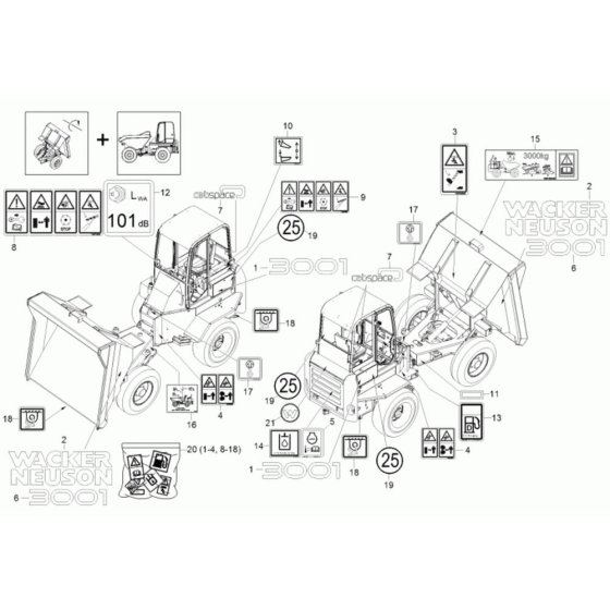 Wacker 3001AE Dumper Decals