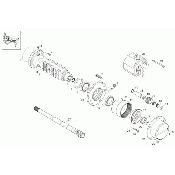 Axle Case & Wheel Hub Assembly