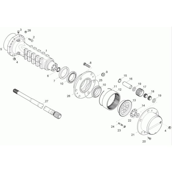 Axle & Wheel Hub for Wacker 4001