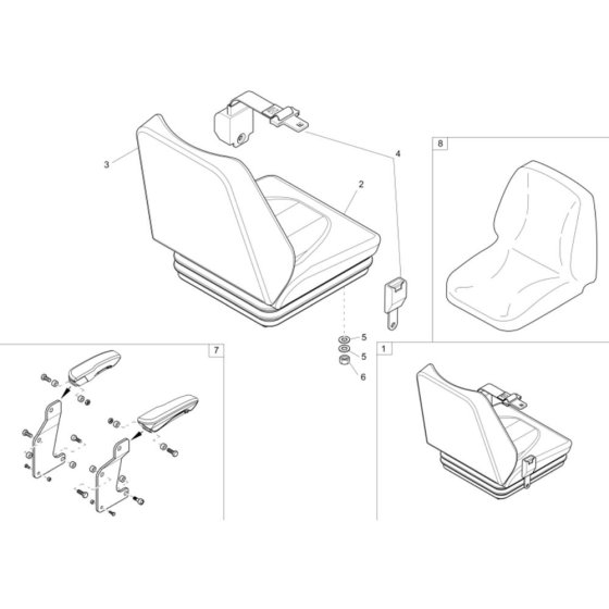 Seat Assembly for Neuson 6001