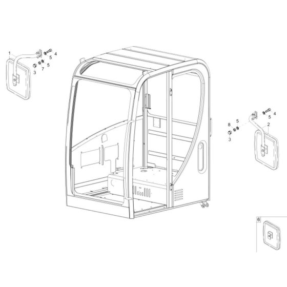 Mirror Assembly for Wacker 75Z3