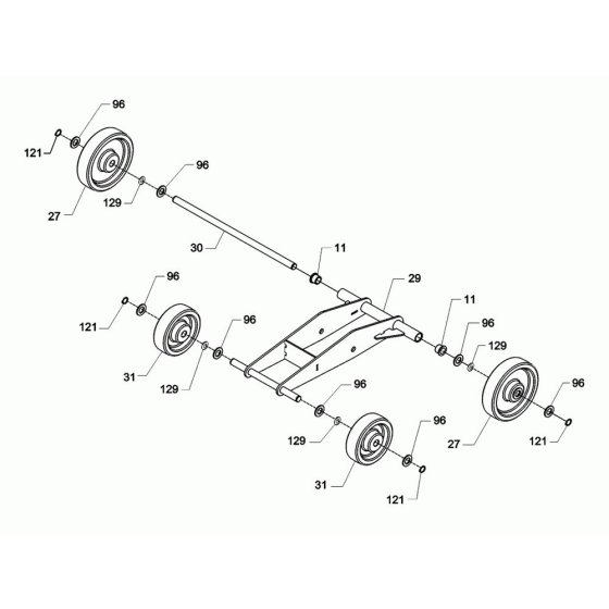 Wheel Assembly for Wacker BFS 130