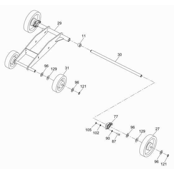 Wheel Assembly for Wacker BFS 16