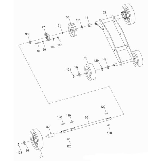 Wheel Assembly for Wacker BFS 20