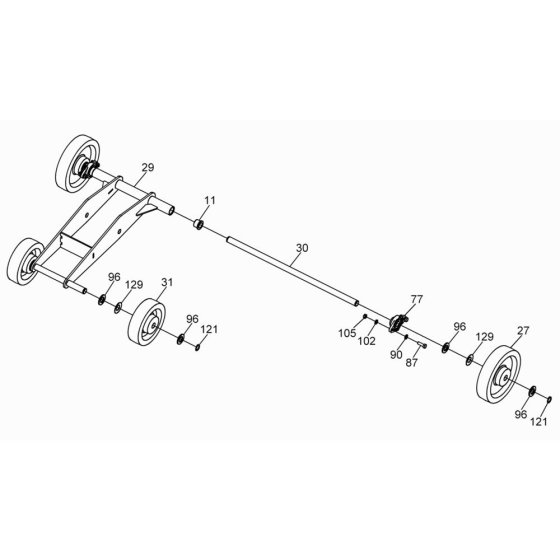 Wheel Assembly for Wacker BFSX 16