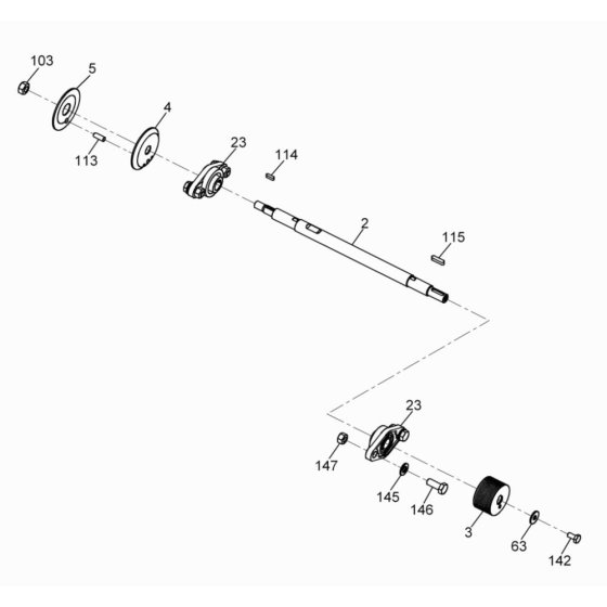 Shaft Assembly for Wacker BFSX 16