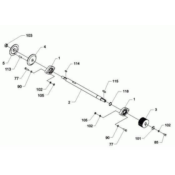 Shaft Assembly for Wacker BFSX 90
