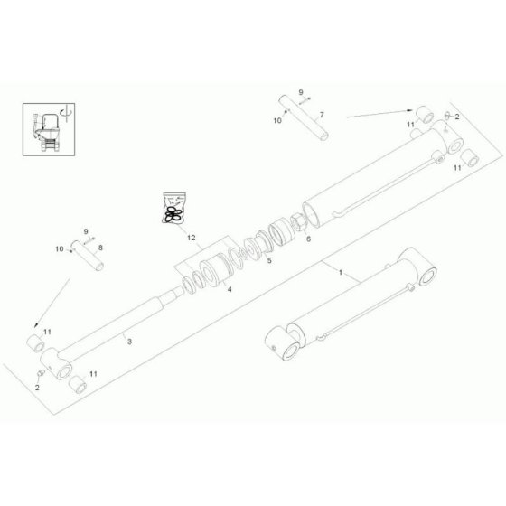 Tilt Ram Assembly for Wacker DT25