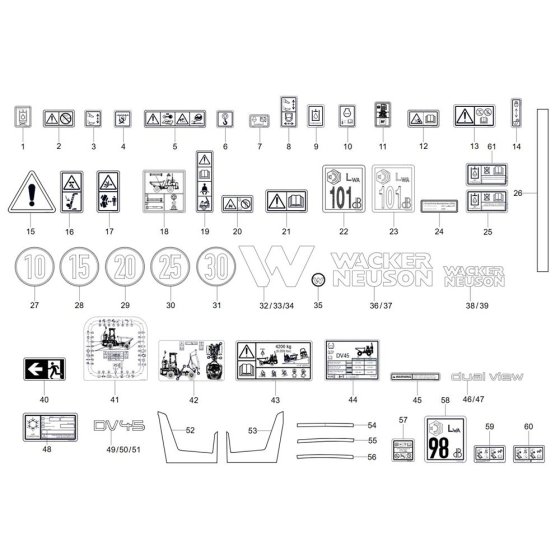 Decals for Wacker DV45 Dumper