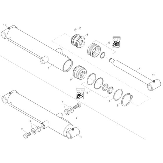 Tilt Ram Assembly for Wacker DW15e