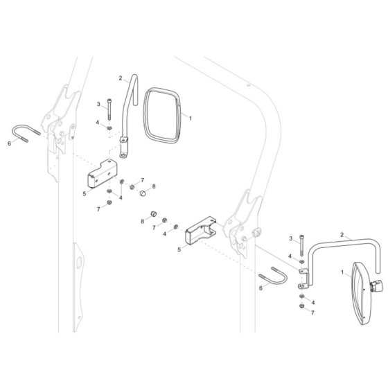 Mirror Assembly for Wacker DW15e