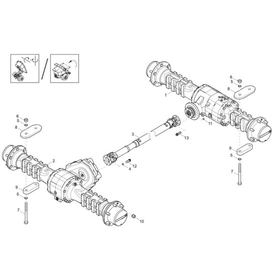 Axle Assembly for Wacker DW20-2