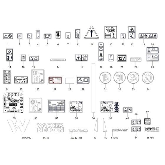 Wacker DW60-3 Dumper Decals