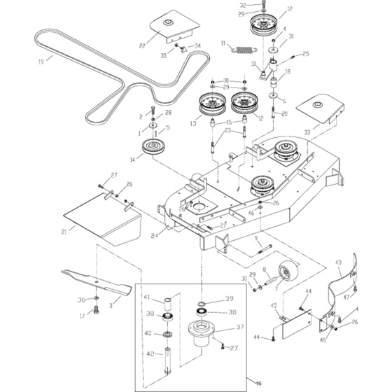 52" Cutting Deck Assembly