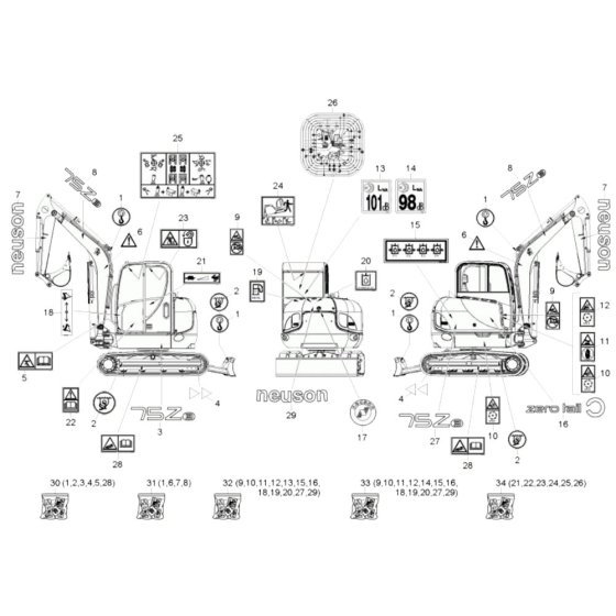 Neuson 75Z3 Decals