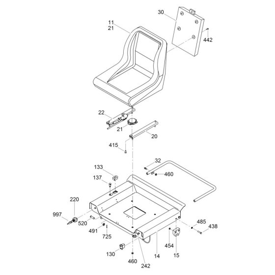 Seat Assembly for Wacker Trowel