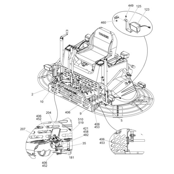 Front Assembly for Wacker Trowel