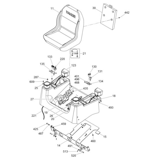 Seat Assembly for Wacker Trowel